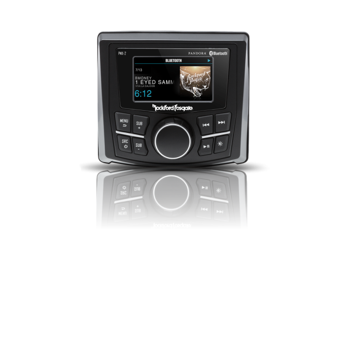 PMX-2 – Rockford Fosgate – Punch Marine Compact AM/FM/WB Digital Media Receiver 2.7″ Display  Source Unit Radio