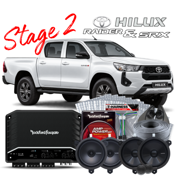 TOYOTA HILUX SOUND UPGRADE Stage 2 – AMP + SPEAKER KIT – Standard