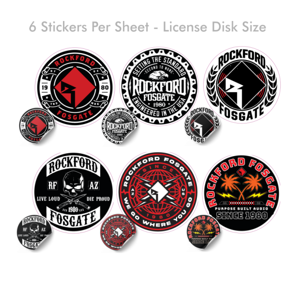 Rockford Fosgate – 6 Per Sheet – Sticker Kit