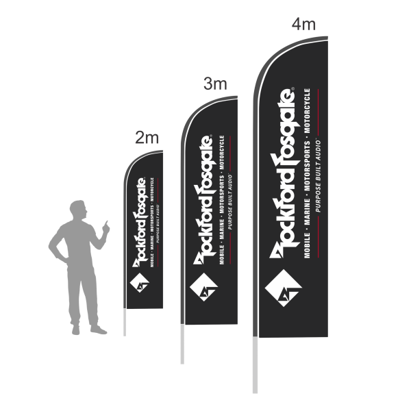 Rockford Fosgate – Curve Head Double Sided Flags 2m, 3m & 4m