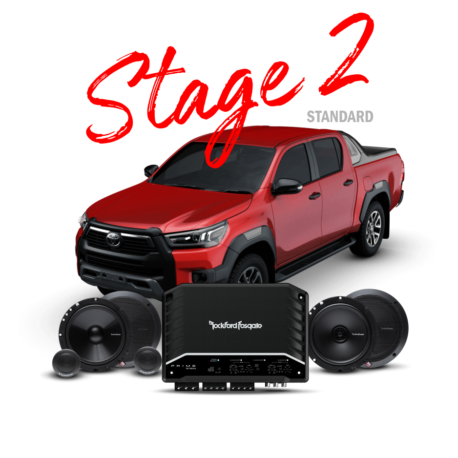 TOYOTA HILUX SOUND UPGRADE Stage 2 - AMP + SPEAKER KIT - Standard