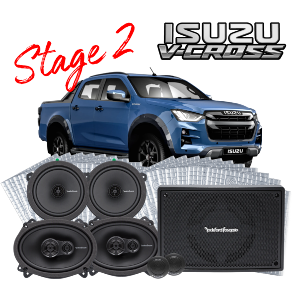 ISZ-STG2 – Rockford Fosgate – Isuzu D Max Stage 2 Speaker and Bass Upgrade