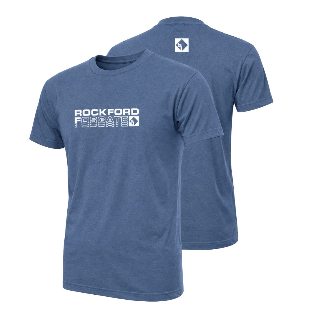Rockford Fosgate Blue Short sleeve shirt Minimalist design