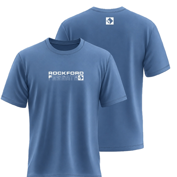 Rockford Fosgate Blue Short sleeve shirt Minimalist design