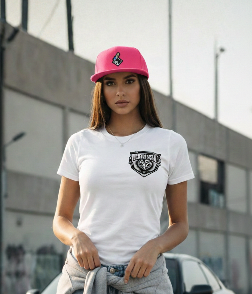 Rockford Fosgate - Genuine Leather Badge Hand Stitched - Pink Cap