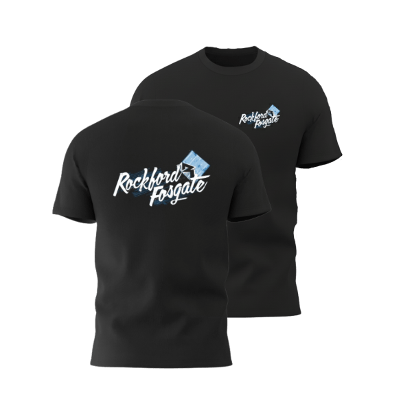 Rockford Fosgate Clothing- Scratch T-shirt – Black – Blue and White writing